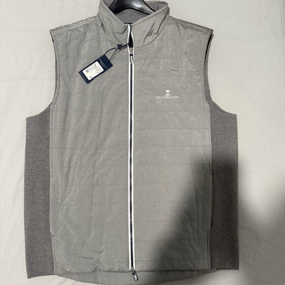 New Fairway & Greene Mariner Lined Men's Golf Vest Grey Melange - Large